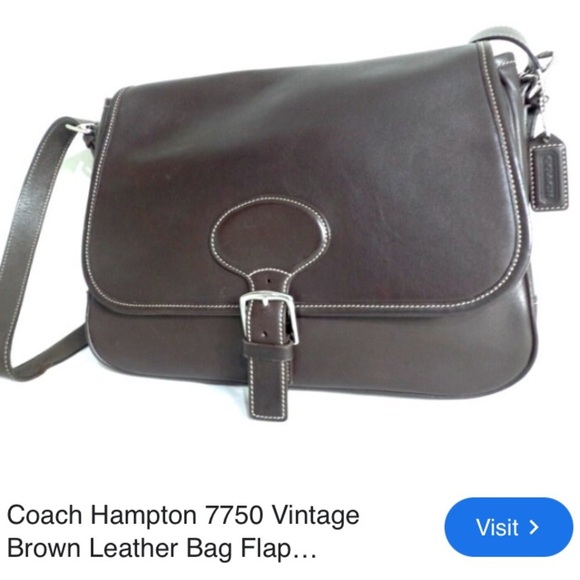 Coach Vintage Dark Brown Leather Messenger Bag #NoK1S-7750 with silver hardware - Picture 4 of 16